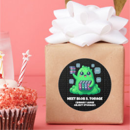 Adesivo Engraçado Conheça Blob S. Torage Fundo Binário