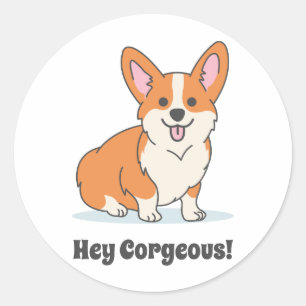 Adesivo Engraçado Corgi Puppy - Ei Corgey