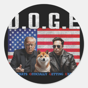 Adesivo Engraçado D.o.g. e Doge Democratas Oficialmente Ch