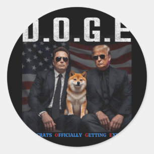 Adesivo Engraçado D.o.g. e Doge Democrats Oficialmente Obt