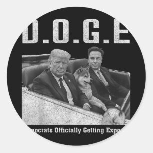 Adesivo Engraçado D.o.g. e Doge Democrats Oficialmente Obt