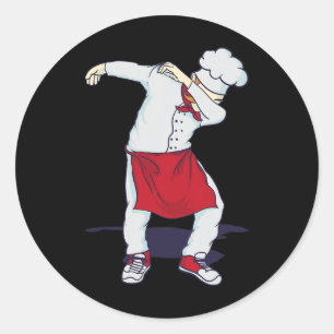 Adesivo Engraçado Dabbing Hibachi Chef Cute Sous Head Cook