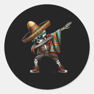 Adesivo Engraçado Dabbing mexicano esqueleto Poncho Cinco 