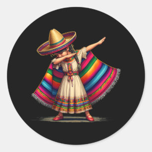 Adesivo Engraçado Dabbing mexicano Poncho Sombrero Cinco D