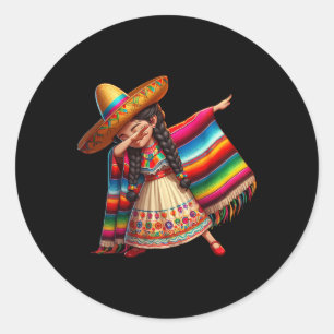 Adesivo Engraçado Dabbing mexicano Poncho Sombrero Cinco D