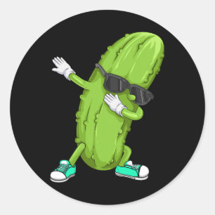 Adesivo Engraçado Dabbing Pickle Gift Cute Dancing Pepino 