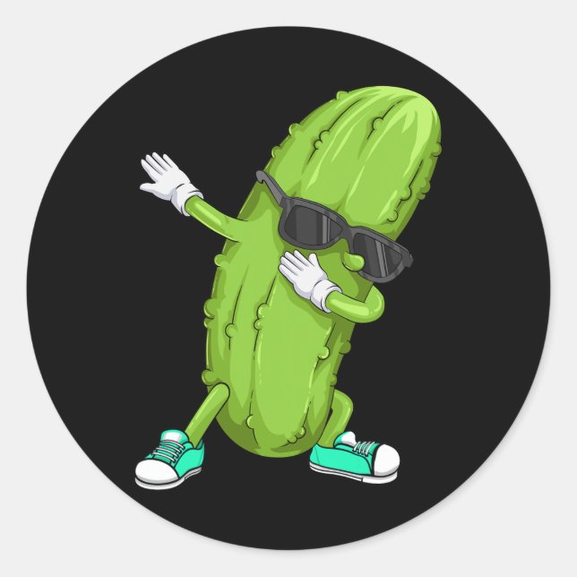 Adesivo Engraçado Dabbing Pickle Gift Cute Dancing Pepino  (Frente)
