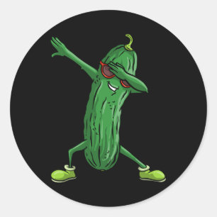 Adesivo Engraçado Dabbing Pickle Gift Cute Dancing Pepino