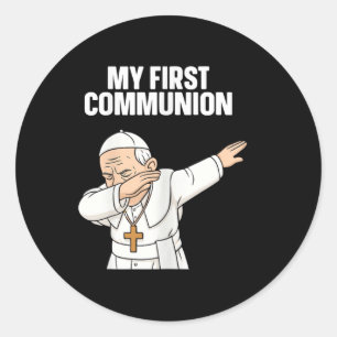 Adesivo Engraçado Dabbing Pope Minha Primeira Comunhão Dot