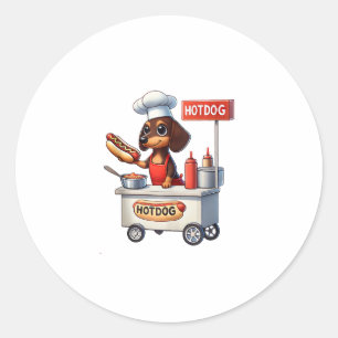 Adesivo Engraçado Dachshund Sausing Cão Weenie Hotdog Sand