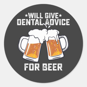 Adesivo Engraçado Dará Aconselhamento Dental Para Cerveja