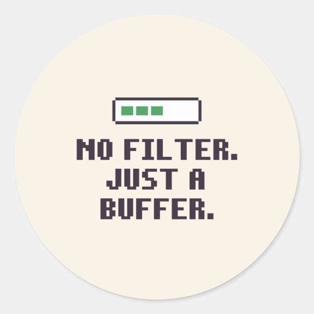 Adesivo engraçado de ADHD sem filtro de buffer (Frente)