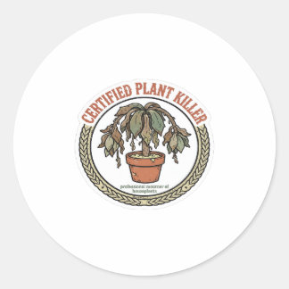 Adesivo engraçado de assassino de plantas certific