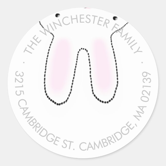 Adesivo Engraçado de cabeça para baixo Endereço branco da  (Frente)