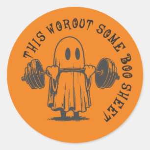Adesivo engraçado de "Folha de Boo" de Workout Gho