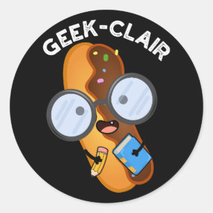 Adesivo Engraçado de geek Engraçado Eclair Pun Dark BG