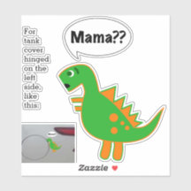 Engraçado decal de combustível fóssil Baby Dino vi
