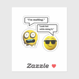 Adesivo Engraçado Derreter Emoji Sticker