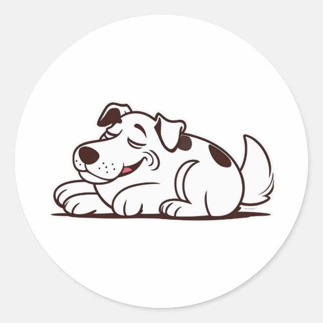 Adesivo Engraçado Design de Cachorro Preguiçoso (Frente)