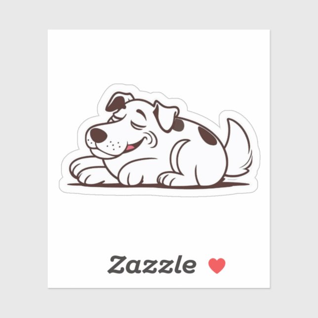 Adesivo Engraçado Design de Cachorro Preguiçoso (Folha)