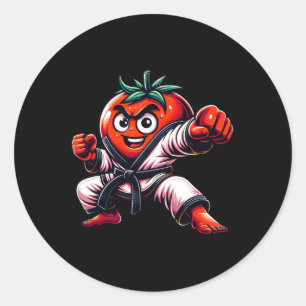 Adesivo Engraçado Design de Tomate Karate Para Amantes De