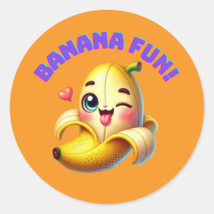 Adesivo Engraçado Design de Winking Banana para diversão e