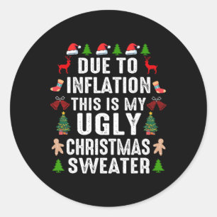 Adesivo Engraçado Devido À Inflação De Suéteres De Natal F