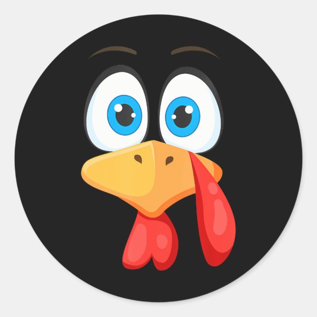 Adesivo Engraçado Dia de Ação de Graças à Turquia (Frente)