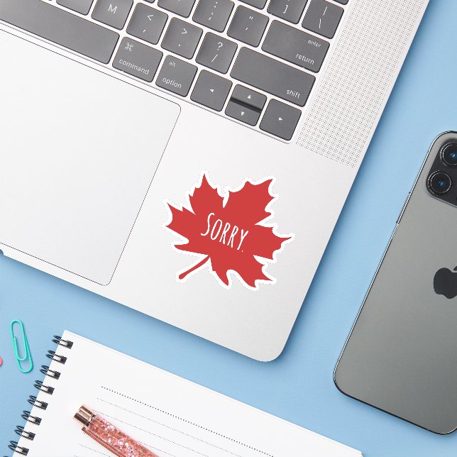 Adesivo Engraçado Dia do Canadá (Notebook com iPhone)