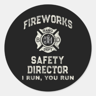 Adesivo Engraçado Diretor de Segurança do Fireworks Boom S