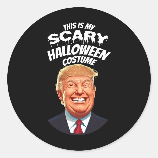 Adesivo Engraçado Donald Trump Assustador Halloween Presid (Frente)