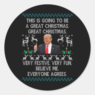 Adesivo Engraçado Donald Trump Feliz Natal Xmas Pajamas