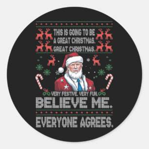 Adesivo Engraçado Donald Trump Feliz Natal Xmas Pajamas Ho