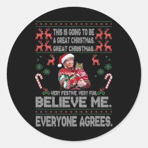 Adesivo Engraçado Donald Trump Feliz Natal Xmas Pajamas Ho
