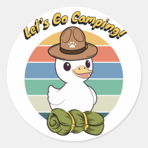Adesivo Engraçado Duck quer ir acampar