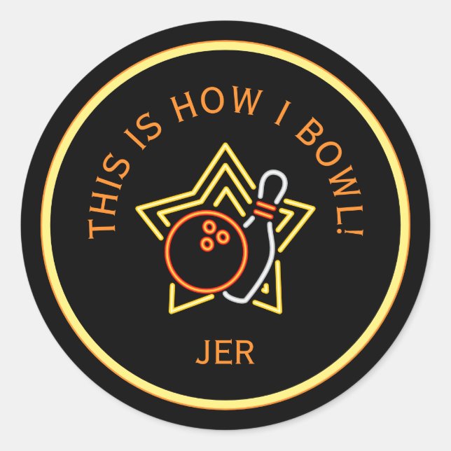 Adesivo Engraçado É Assim Que Eu Jogo Boliche Retro Bolich (Frente)