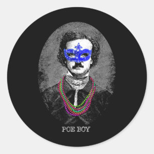 Adesivo Engraçado Edgar Allan Poe Mardi Gras Mashup