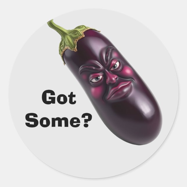 Adesivo Engraçado EggPlant Sticker - Tem Um Pouco? (Frente)