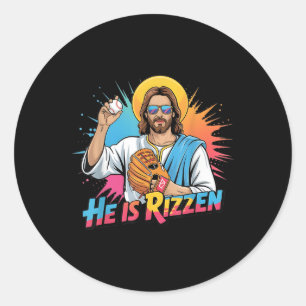 Adesivo Engraçado Ele É Rizzen Jesus Camisa Beisebol Boys