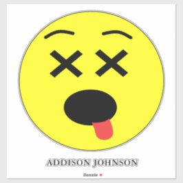 Adesivo Engraçado Emoticon Emoji Amarelo Face Adicione Nom