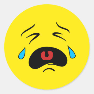Adesivo Engraçado Emoticon Super Sad Face Chorando Emoji