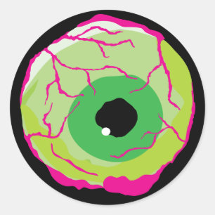 Adesivo Engraçado Encarado, Feliz Zombie Eyeball Engraçado