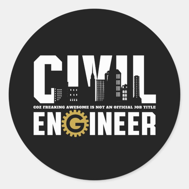 Adesivo Engraçado Engenheiro de Engenharia Civil (Frente)