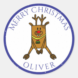 Adesivo Engraçado, Engraçado, Criança de Natal do Deer