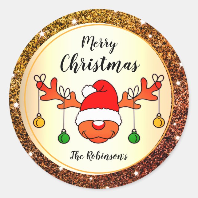 Adesivo Engraçado Engraçado Engraçado Reindeer Laranja (Frente)