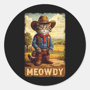 Adesivo Engraçado Engraçado, Gato-De-gato Vintage Cowboy C