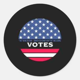 Adesivo Engraçado esse monstro vota anti-trump Biden Harri