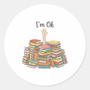 Adesivo Engraçado Estou Bem Me Afogando Em Livros Adorável