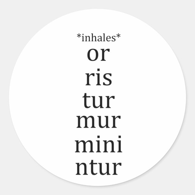 Adesivo Engraçado Estudante de Língua Latina (Frente)