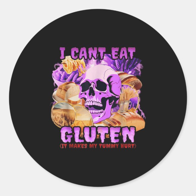 Adesivo Engraçado eu não poder comer Gluten Isso faz meu t (Frente)